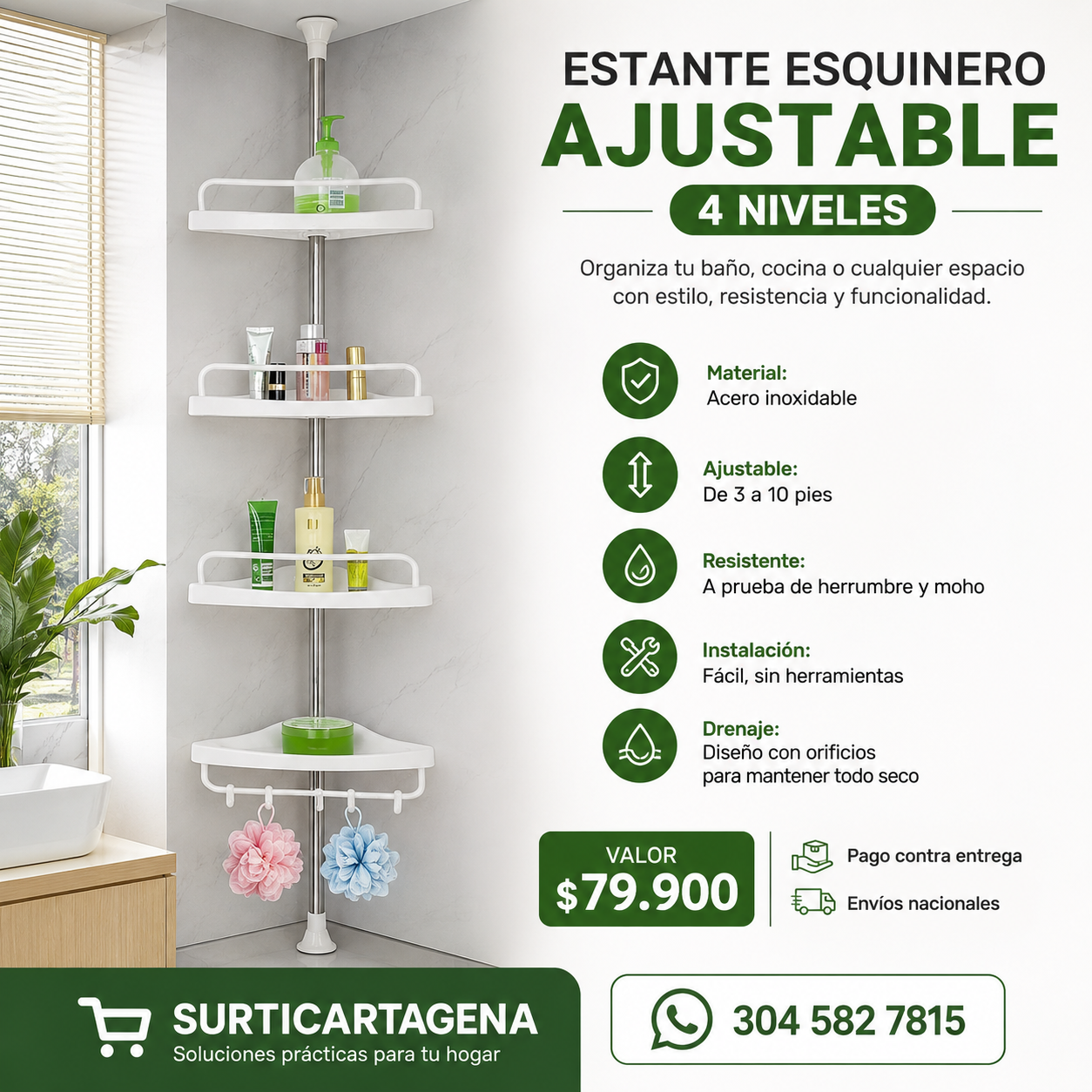 Estante Esquinero 4 Niveles